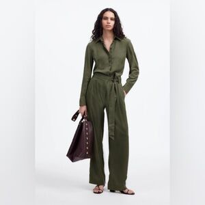 Madewell Relaxed Tie Front Wide Leg Jumpsuit